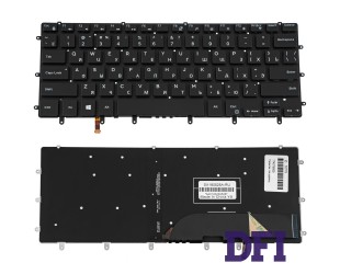 Клавиатура для ноутбука DELL (XPS: 15 9550) rus, black, без фрейма, подсветка клавиш