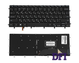 Клавіатура для ноутбука DELL (XPS: 15 9550) rus, black, без фрейма, підсвічування клавіш