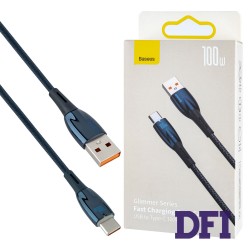 Кабель Baseus Glimmer Series Fast Charging Data Cable USB to Type-C 100W 2m Blue (CADH000503)