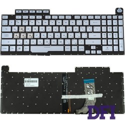 Клавиатура для ноутбука ASUS (G731GD, G731GT, G731GU) ukr, silver, без фрейма, подсветка клавиш (RGB 1) (ОРИГИНАЛ)