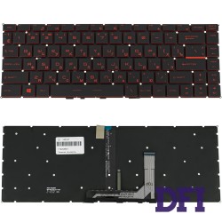 Клавіатура для ноутбука MSI (GS65) rus, black, без фрейма, підсвічування клавіш(оригінал) (RED)