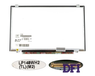 Матрица 14.0 LP140WH2-TLM2 (1366*768, 40pin, LED, SLIM (вертикальные ушки),  глянец, разъем справа внизу) для ноутбука (renew)
