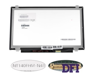 Матрица 14.0 NT140FHM-N41 (1920*1080, 30pin(eDP, 300cd/m2 (!!!)),   LED, SLIM (вертикальные ушки), глянець, разъем справа внизу) для ноутбука (renew)