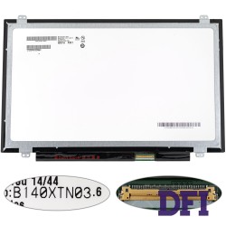 Матриця 14.0 B140XTN03.6 (1366*768, 40pin, LED, SLIM (вертикальні вушки), глянець, роз'єм праворуч знизу) для ноутбука (renew)