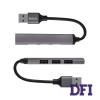 USB HUB Hoco HB26 4 in 1 adapter (USB to USB3.0+USB2.0*3) Metal Gray