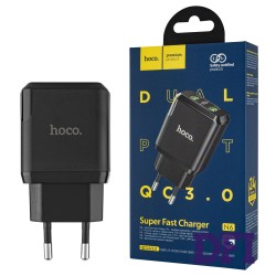 Зарядное устройство HOCO N6 Charger (dual port) QC3.0 18W Black