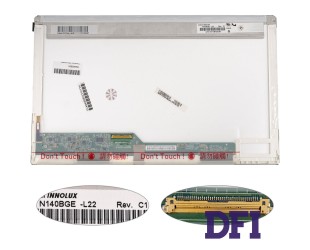 Матриця 14.0 N140BGE-L22 (1366*768, 40pin, LED, NORMAL, глянцева, роз'єм ліворуч знизу) для ноутбука (renew)