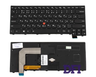 Клавиатура для ноутбука LENOVO (ThinkPad: T460S, T470S) rus, black, подсветка клавиш