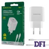 Зарядное устройство BOROFONE BN3 Premium, Type-C to Lightning, PD 20W QC3.0, White