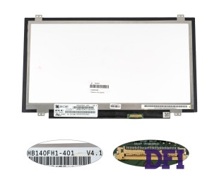 Матриця 14.0 HB140FH1-401 (1920*1080, 30pin(eDP, 220cd/m2 (!!!)), LED, SLIM (вертикальні вушки), матова, роз'єм праворуч знизу) для ноутбука (renew)