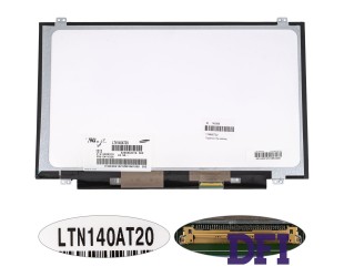 Матриця 14.0 LTN140AT20 (1366*768, 40pin, LED, SLIM (вертикальні вушки),  матова, роз'єм праворуч знизу) для ноутбука (renew)