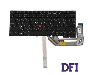 Клавіатура для ноутбука Lenovo (ThinkPad: Yoga X13 Gen 4) rus, black, підсвічування клавіш, без фрейма