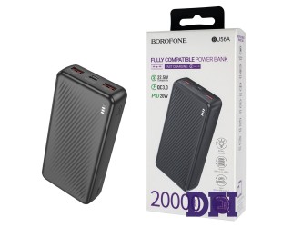 Универсальная мобильная батарея BOROFONE BJ56A, Graceful, 22.5W+PD20W, 20000mAh, Black (6941991111822)