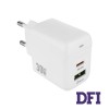 Зарядное устройство BOROFONE BAS45A, 1USB-C/1USB, PD/QC, 30W, white (6941991113871)