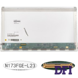 Матрица 17.3 N173FGE-L23 (1600*900, 40pin, LED, NORMAL, матовая, разъем слева внизу) для ноутбука (renew)