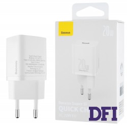 Зарядное устройство Baseus Super Si quick charger 1C 20W EU White (CCSUP-B02)