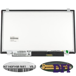 Матрица 14.0 NV140FHM-N41 (1920*1080, 30pin(eDP, 250cd/m2 (!!!),  IPS), LED, SLIM (вертикальные ушки), глянец, разъем справа внизу) для ноутбука (renew)