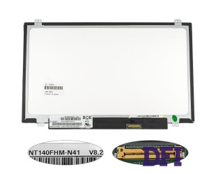 Матрица 14.0 NV140FHM-N41 (1920*1080, 30pin(eDP, 250cd/m2 (!!!),  IPS), LED, SLIM (вертикальные ушки), глянец, разъем справа внизу) для ноутбука (renew)
