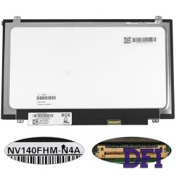 Матрица 14.0 NV140FHM-N4A (1920*1080, 30pin(eDP, 250cd/m2 (!!!),  IPS), LED, SLIM (вертикальные ушки), матовая, разъем справа внизу) для ноутбука (renew)