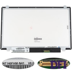 Матрица 14.0 NT140FHM-N41 (1920*1080, 30pin(eDP, 300cd/m2 (!!!)),   LED, SLIM (вертикальные ушки), матовая, разъем справа внизу) для ноутбука (renew)