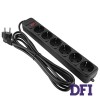 Мережевий фільтр живлення Patron 3.0 m3*1mm2 (SP-1063) 6 розеток BLACK (EXT-PN-SP-1063)
