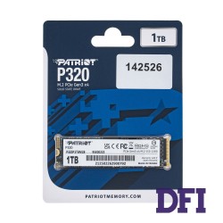 Жесткий диск M.2 2280 SSD 1ТБ Patriot P320, P320P1TBM28, NVMe , PCI Express 3.0 x4, TLC, зап/чт. - 2200 / 3000 МБ/с (P320P1TBM28)