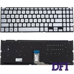 Клавиатура для ноутбука ASUS (X512 series) ukr, silver, без фрейма, подсветка клавиш