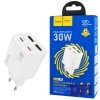 Мережевий зарядний пристрій HOCO N56 Fundador (2C+2U) PD30W, White (6942007632508)