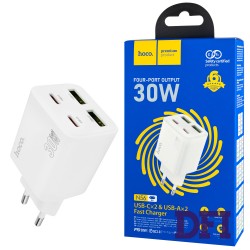 Зарядное устройство HOCO N56 Fundador (2C+2U) PD30W, White (6942007632508)
