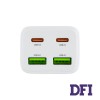Мережевий зарядний пристрій HOCO N56 Fundador (2C+2U) PD30W, White (6942007632508)