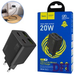 Зарядное устройство HOCO N55 Fundador (2C+2U) PD20W, Black (6942007632430)