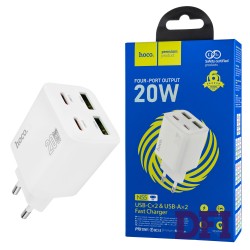 Зарядное устройство HOCO N55 Fundador (2C+2U) PD20W, White (6942007632447)