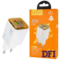 Зарядное устройство HOCO N52 Monsoon PD20W+QC3.0, White (6942007630375)
