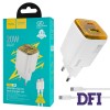 Зарядное устройство HOCO N52 Monsoon PD20W+QC3.0, Type-C to Type-C, White (6942007630412)