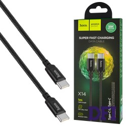 Кабель HOCO X14 Times Speed Type-C to Type-C 60W, черный, 1м