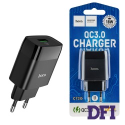 Зарядний пристрій HOCO C72Q Glorious, QC3.0, 18W, Black (6931474732507)