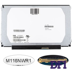 Матрица 11.6 M116NWR1 R1 (1366*768, 40pin, LED, SLIM (горизонтальные ушки), матовая, разъем справа внизу) для ноутбука
