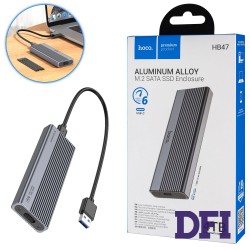 Зовнішня кишеня для накопичувача HOCO HB47 M.2 SSD Enclosure (USB3.1)(6Gbps) Metal Gray