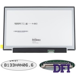 Матриця 13.3 B133HAN06.6 (1920*1080, 30pin(eDP, 220cd/m2, 45% NTSC, IPS)), LED, SLIM(без планок та вушок), матова, роз'єм справа внизу) для ноутбука