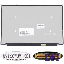Матриця 16.0 NV160WUM-K01 touch (1920*1200, 40pin(eDP, IPS), LED, SLIM(без планок та вушок), матова, роз'єм праворуч внизу) для ноутбука