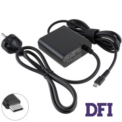 Оригинальный блок питания для ноутбука HP TYPE-C 65W, квадратный, black (с кабелем !)